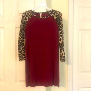 super soft cheetah print sleeve little girls dress